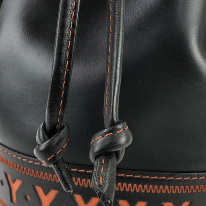 Yves Saint Laurent Y Cut out Drawstring Shoulder bag Black YSL Vintage Old vd5asi