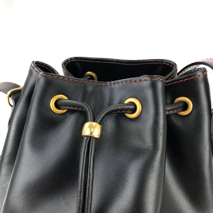 Yves Saint Laurent Y Cut out Drawstring Shoulder bag Black YSL Vintage Old vd5asi