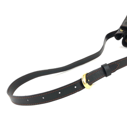 Yves Saint Laurent Y Cut out Drawstring Shoulder bag Black YSL Vintage Old vd5asi