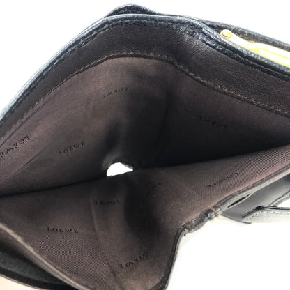 LOEWE Anagram Leather Compact wallet Black Vintage Old cnge4t