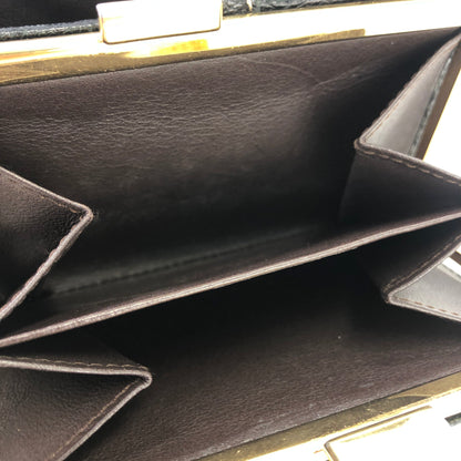 LOEWE Anagram Leather Compact wallet Black Vintage Old cnge4t