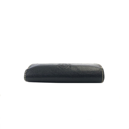 LOEWE Anagram Leather Compact wallet Black Vintage Old cnge4t