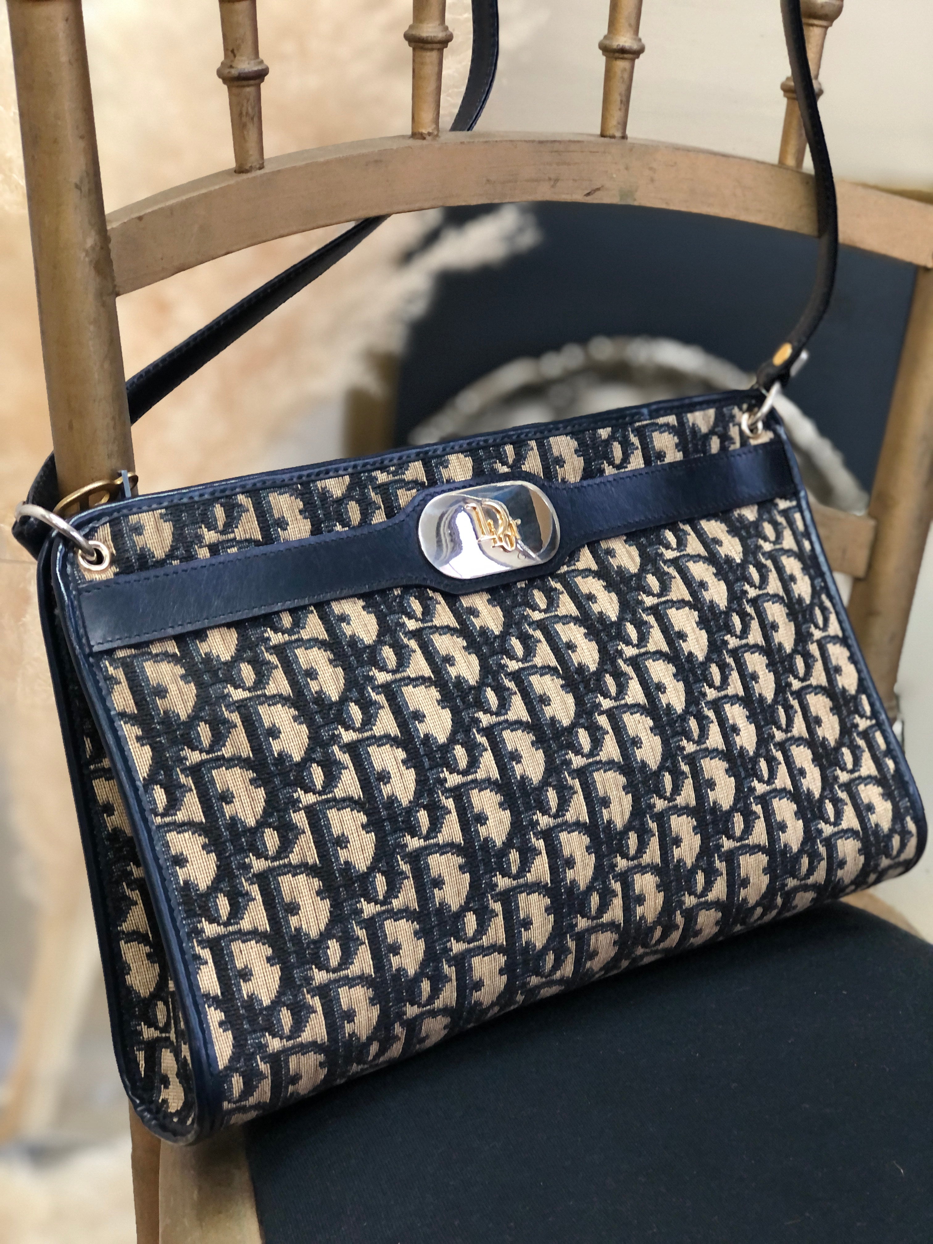Christian Dior Trotter Oblique Jacquard Hand bag Mini boston bag Vinta   VintageShop solo