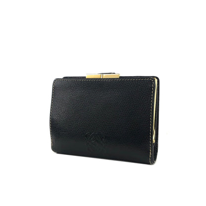 LOEWE Anagram Leather Compact wallet Black Vintage Old cnge4t