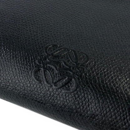 LOEWE Anagram Leather Compact wallet Black Vintage Old cnge4t