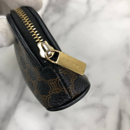 CELINE Macadam 標誌零錢包緊湊型皮夾黑色配件復古舊款 celine drkitk