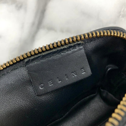 CELINE Macadam 標誌零錢包緊湊型皮夾黑色配件復古舊款 celine drkitk
