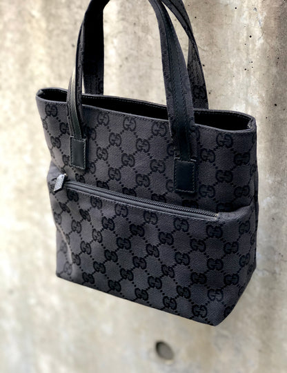 GUCCI GG Canvas Handbag Black minibag Vintage Old Gucci hfaxzn