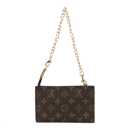 LOUIS VUITTON Monogram Chain strap Minibag Handbag Brown Vintage Old 43dna5