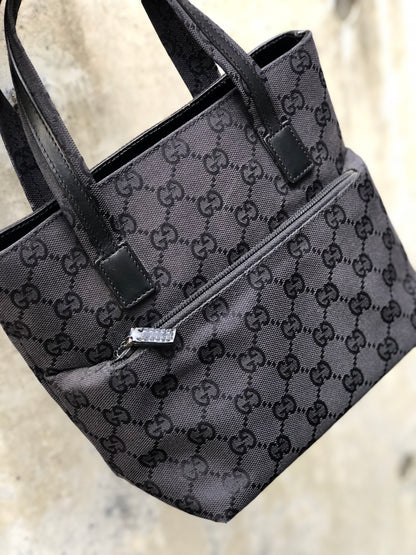 GUCCI GG Canvas Handbag Black minibag Vintage Old Gucci hfaxzn