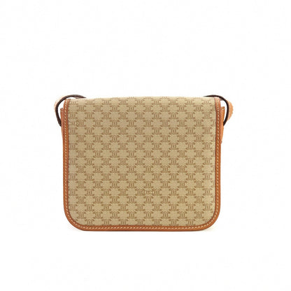 CELINE Macadam Padlock Turn lock Crossbody Shoulder bag Beige Vintage Old CELINE k5k3wp