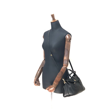 LOEWE Alamo Anagram Turn lock Handbag Shoulderbag Black Vintage Old 8x57zd