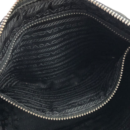 PRADA Triangle logo  Hobobag Nylon Quilting Handbag mini Black Vintage Old jadc3u