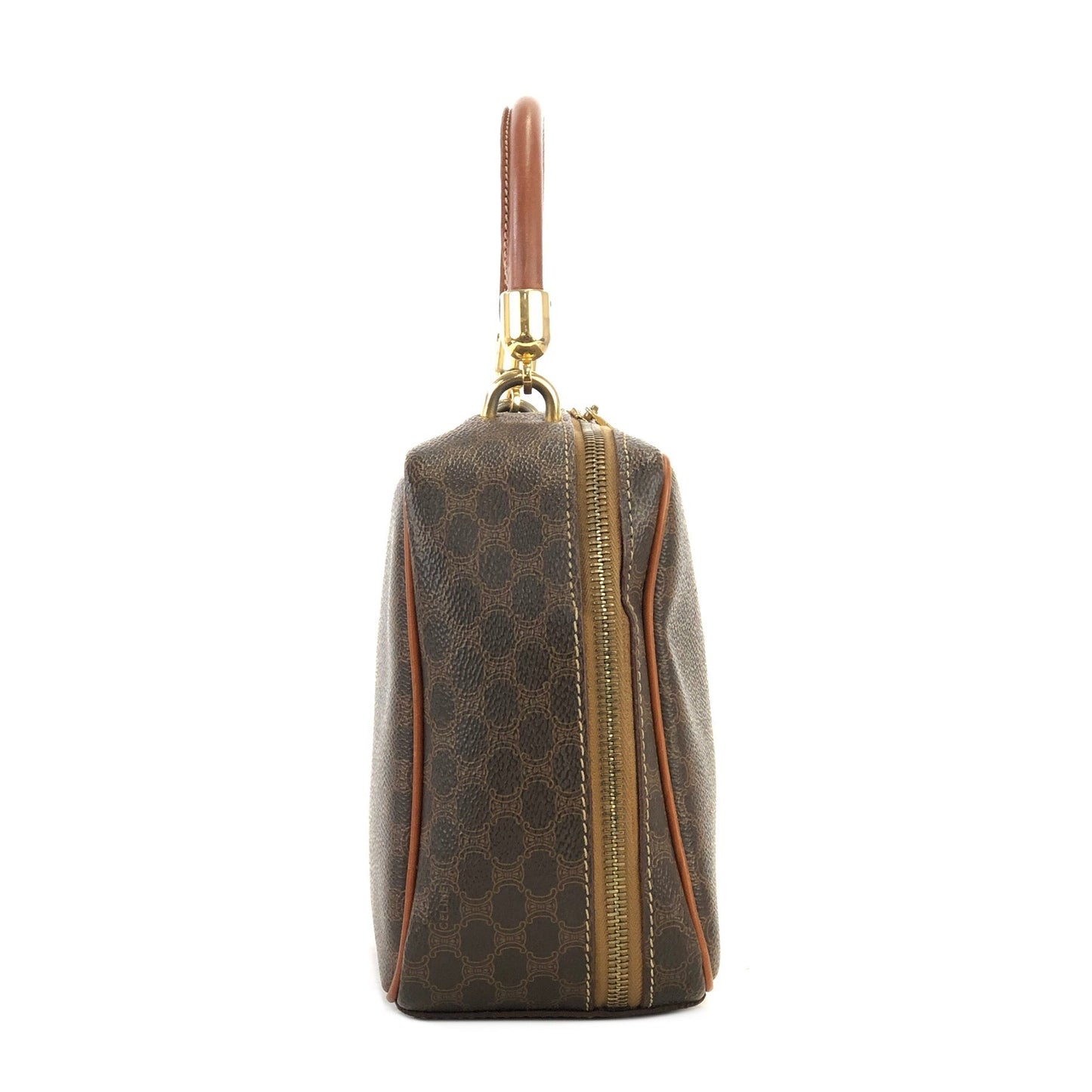 CELINE Macadam Handbag Vanity bag Brown Vintage OldCELINE 2uhtjy