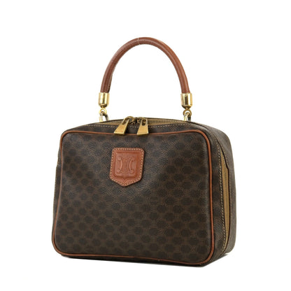 CELINE Macadam Handbag Vanity bag Brown Vintage OldCELINE 2uhtjy