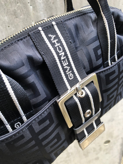 GIVENCHY Logo pattern Nylon Mini Boston bag Handbag Black Vintage Old emzydn