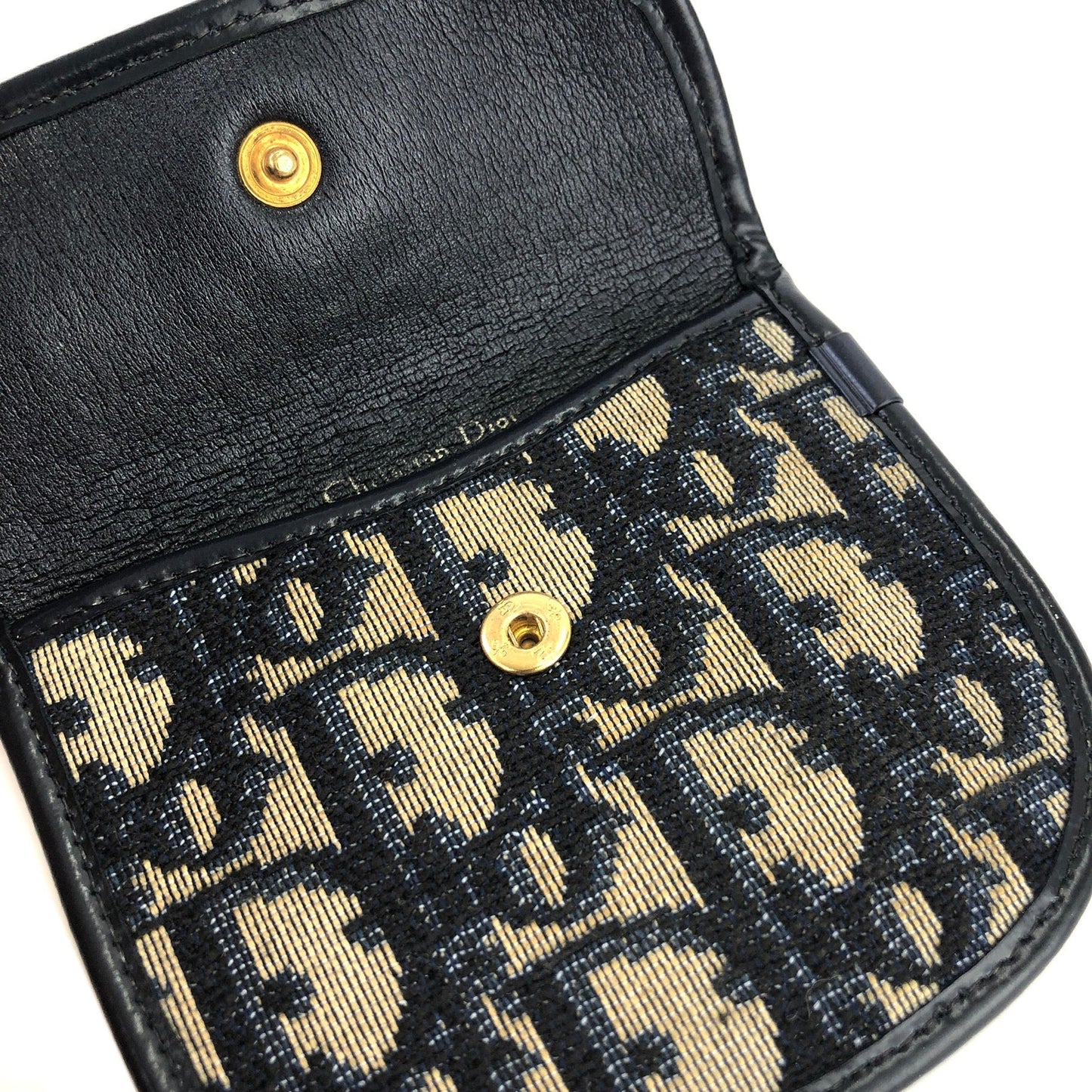 Christian Dior Trotter Oblique Jacquard Coin purse Mini Wallet Navy mndigc