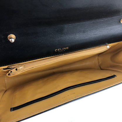 CELINE 馬銜扣兩用單肩包手拿包黑色復古舊 Celine z4nx75