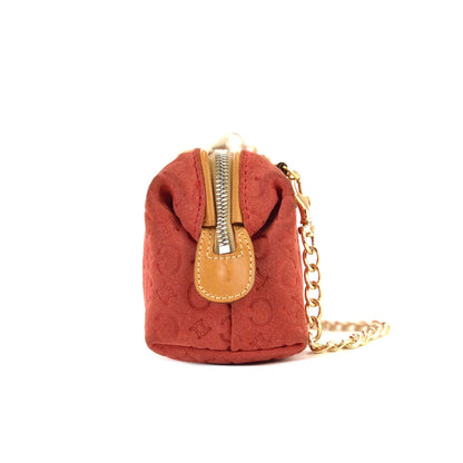 CELINE C Macadam 絨面革鏈條迷你手提包 紅色舊款 CELINE Vintage 28tdkd