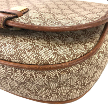 CELINE Macadam Blason 翻蓋斜背包迷你肩背包米色復古舊 Celine 3mrfgw