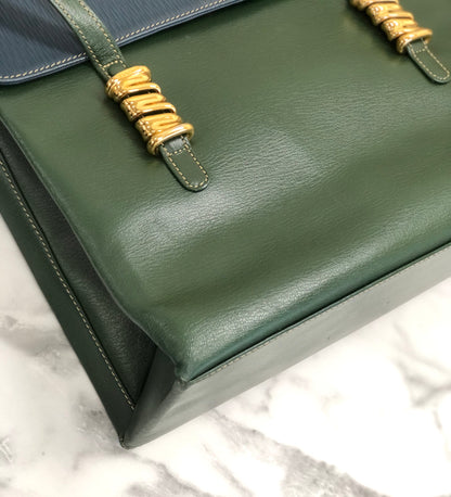 LOEWE Velazquez Totebag Shoulder bag Green Vintage Old nmvskx