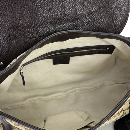 GUCCI GG Canvas Horsebit Bamboo Tassel Handbag Beige Vintage Old Gucci 67z6bi