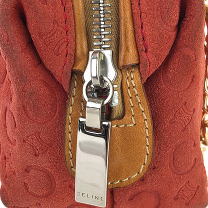 CELINE C Macadam 絨面革鏈條迷你手提包 紅色舊款 CELINE Vintage 28tdkd