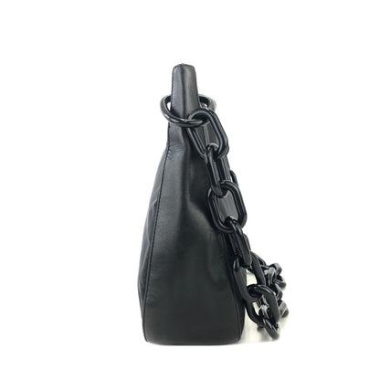 Prada Nylon Leather Plastic Chain Shoulder bag Black Vintage Old naam2f
