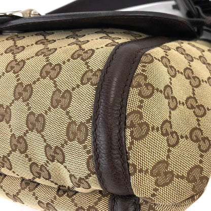 GUCCI GG Canvas Horsebit Bamboo Tassel Handbag Beige Vintage Old Gucci 67z6bi