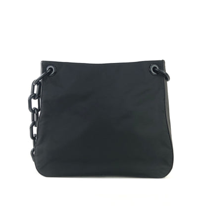 Prada Nylon Leather Plastic Chain Shoulder bag Black Vintage Old naam2f