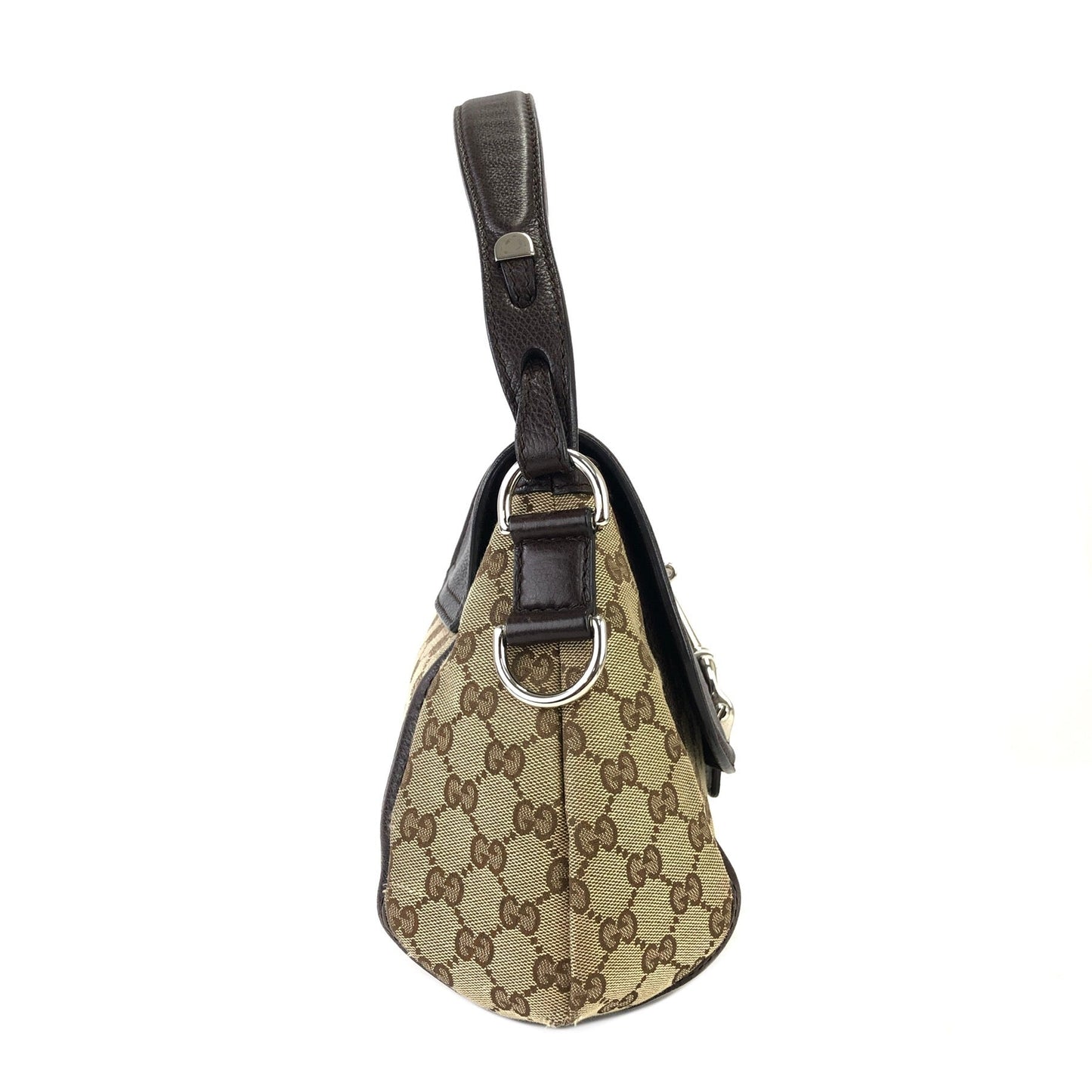 GUCCI GG Canvas Horsebit Bamboo Tassel Handbag Beige Vintage Old Gucci 67z6bi