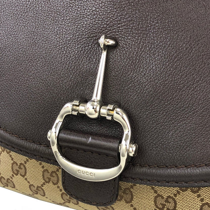 GUCCI GG Canvas Horsebit Bamboo Tassel Handbag Beige Vintage Old Gucci 67z6bi