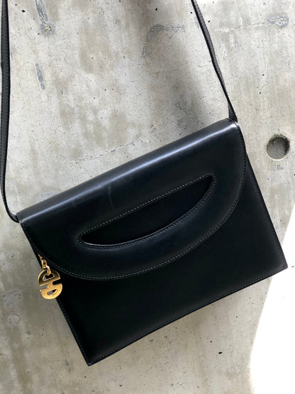 CELINE 鏤空肩背包手拿包黑色復古舊 Celine p7aitt