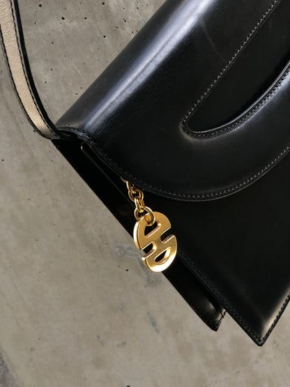 CELINE 鏤空肩背包手拿包黑色復古舊 Celine p7aitt