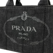 Load image into Gallery viewer, PRADA CANAPA Logo Denim Handbag 1BG439 Gray Vintage Old iggse5
