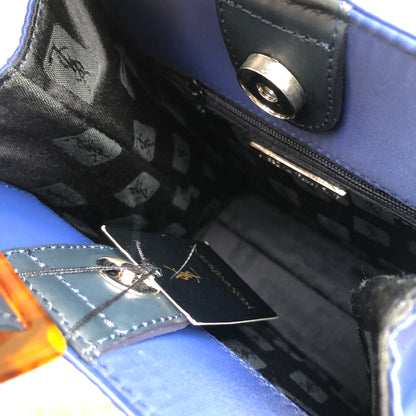 Yves Saint Laurent One handle Handbag Nylon Navy Vintage Old YSL d7vj74