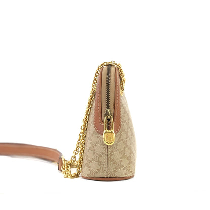CELINE Macadam Crossbody Chain Small Shoulder bag Beige Vintage Old CELINE nhnp75