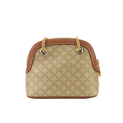 CELINE Macadam Crossbody Chain Small Shoulder bag Beige Vintage Old CELINE nhnp75