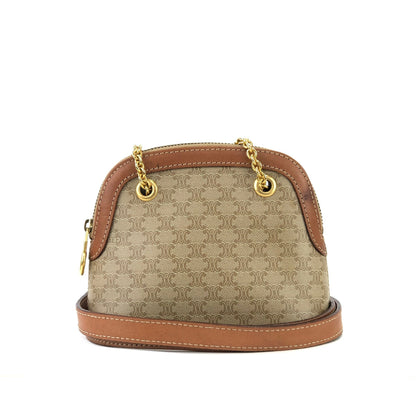 CELINE Macadam Crossbody Chain Small Shoulder bag Beige Vintage Old CELINE nhnp75