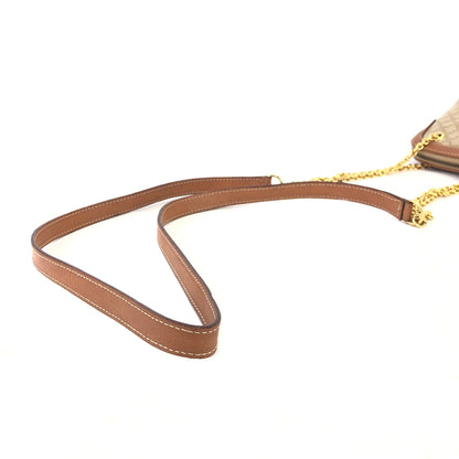 CELINE Macadam Crossbody Chain Small Shoulder bag Beige Vintage Old CELINE nhnp75
