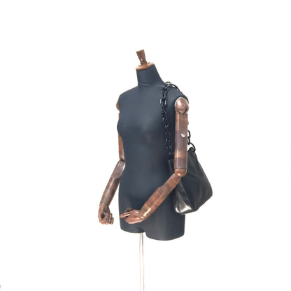 Prada Nylon Leather Plastic Chain Shoulder bag Black Vintage Old naam2f