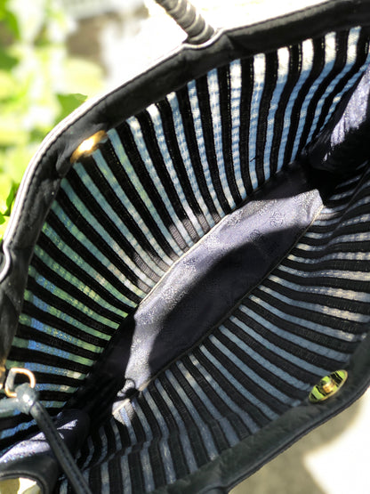 LOEWE Anagram Stripe Mesh Handbag Navy Vintage Old 8wisdp