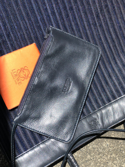 LOEWE Anagram Stripe Mesh Handbag Navy Vintage Old 8wisdp