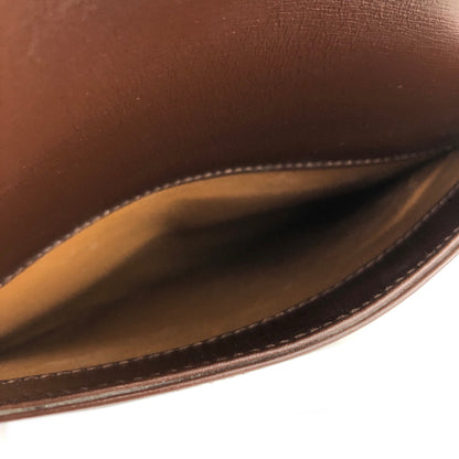 GUCCI Circle logo Leather Shoulder bag Brown Vintage Old gucci k4kfrm