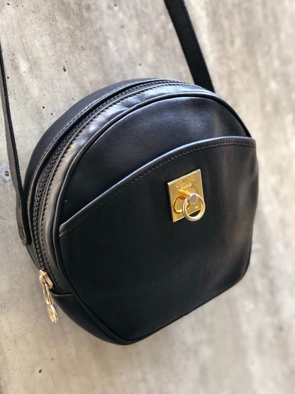 CELINE Gancini 圓形斜背包 黑色 復古舊款 celine b4e87b