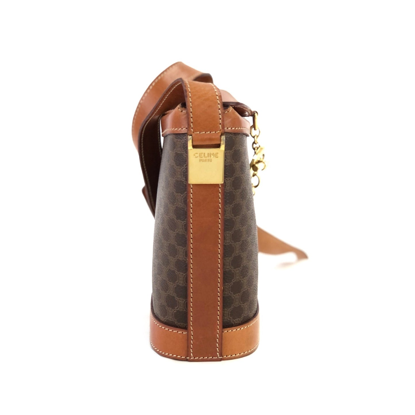 CELINE Macadam Toggle clasp chain Bucket bag Shoulderbag Brown Vintage Old CELINE nk6ve8