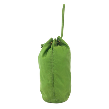 PRADA Triangle logo Nylon Drawstring Mini Handbag Green Vintage Old yjxupb