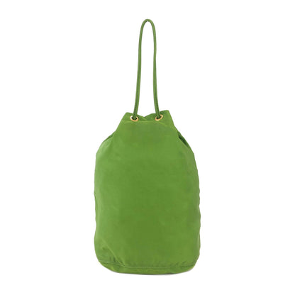 PRADA Triangle logo Nylon Drawstring Mini Handbag Green Vintage Old yjxupb