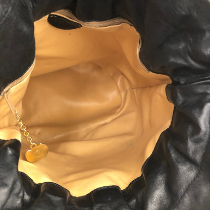 CELINE Blason Triomphe Drawstring Shoulder bag Black Vintage Old Celine jfgvrp
