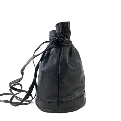 CELINE Blason Triomphe Drawstring Shoulder bag Black Vintage Old Celine jfgvrp